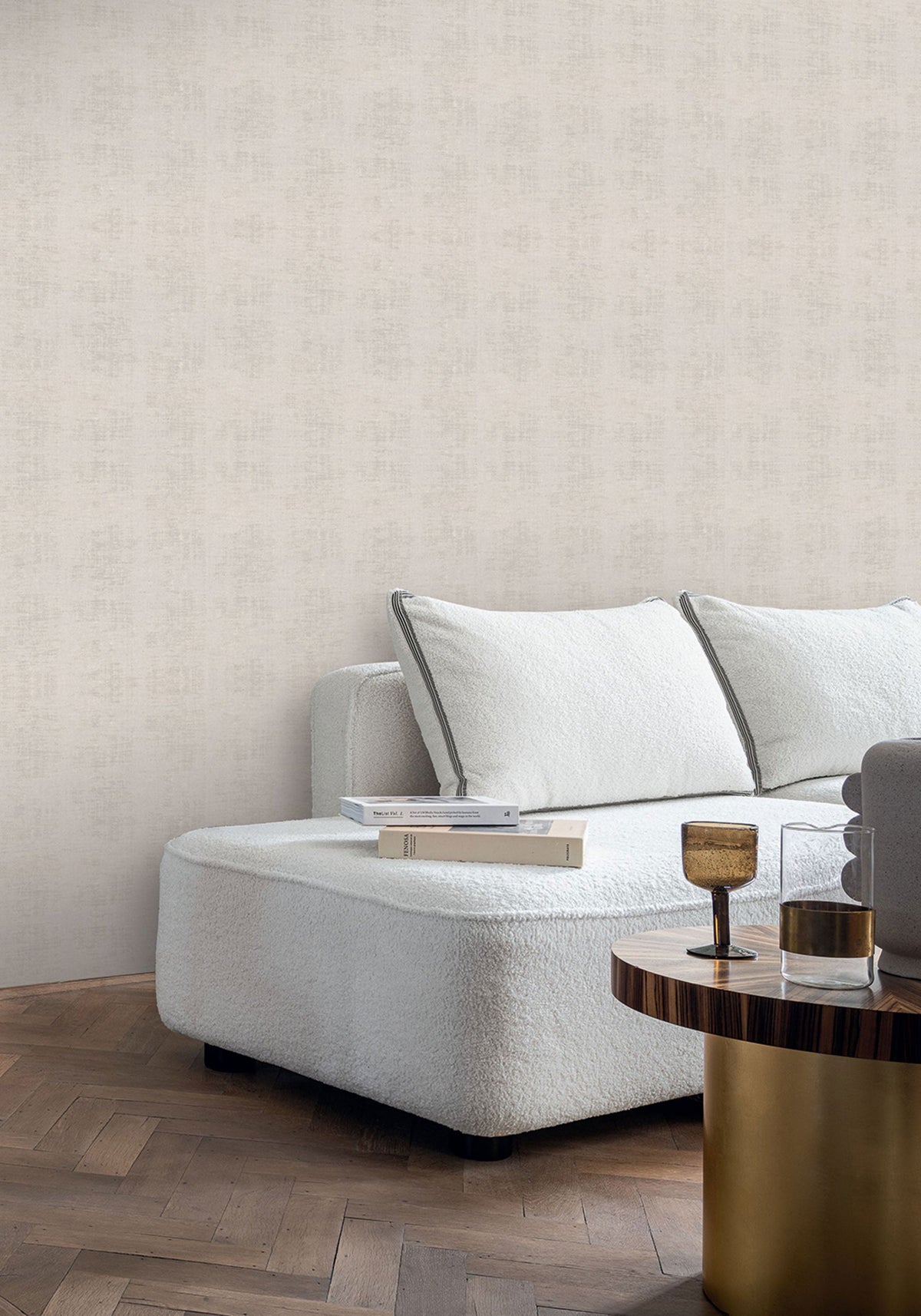 Johara Taupe Clair Le Velours 3 Wallpaper by Casamance