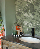 743 Izumi Crane Green Wallpaper by Belgravia