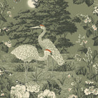 743 Izumi Crane Green Wallpaper by Belgravia