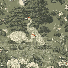 743 Izumi Crane Green Wallpaper by Belgravia