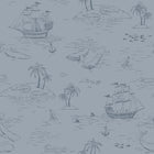 Treasure Island Blue Newbie Wallpaper Wallpaper by Boråstapeter
