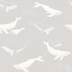 Whales Grey and White Newbie Wallpaper Wallpaper by Boråstapeter
