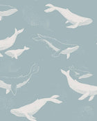7453 Whales Blue and Grey Wallpaper by Boråstapeter