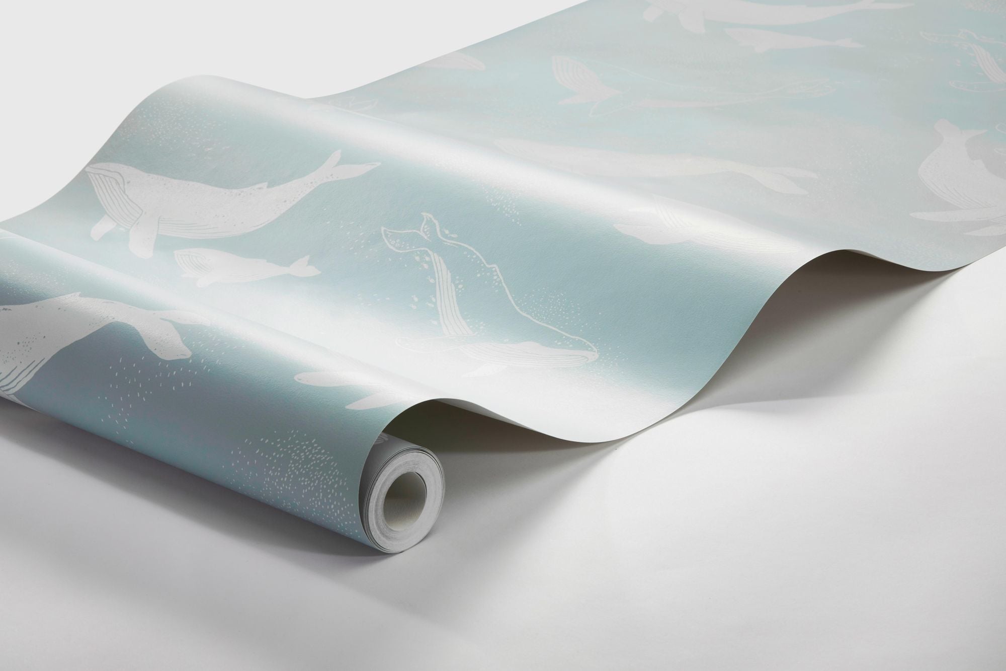 7453 Whales Blue and Grey Wallpaper by Boråstapeter
