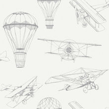 7454 Bon Voyage White and Beige Wallpaper by Boråstapeter