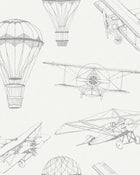 7454 Bon Voyage White and Beige Wallpaper by Boråstapeter