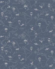 7458 Adventures Blue and Grey Wallpaper by Boråstapeter