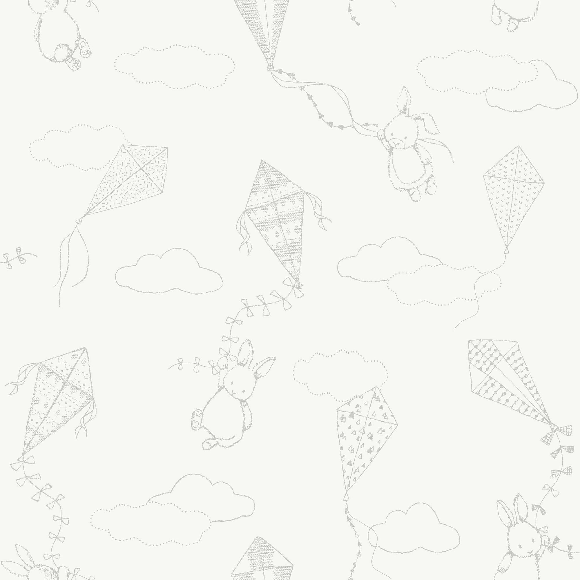 7459 Up&Away White and Grey Wallpaper by Boråstapeter