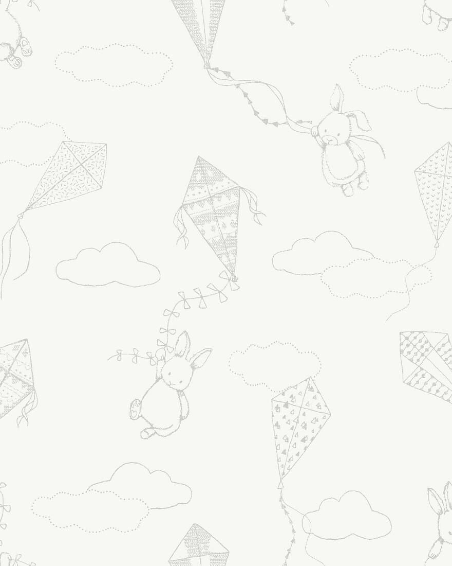 7459 Up&Away White and Grey Wallpaper by Boråstapeter