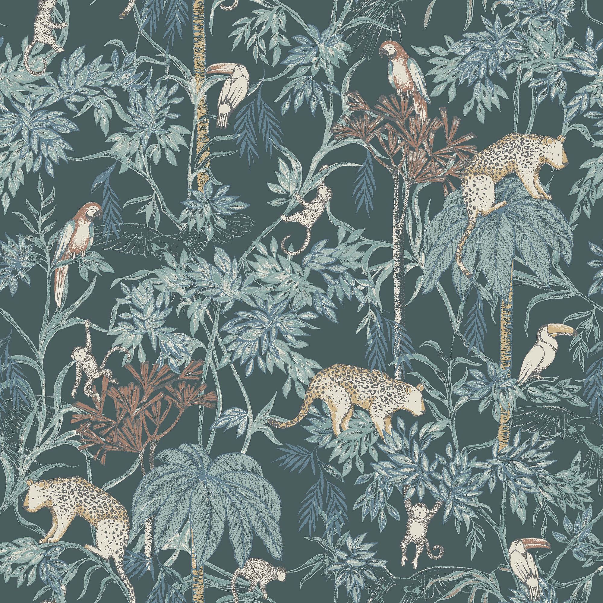 7463 Wild Jungle Green and Multi Wallpaper by Boråstapeter