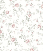 7464 Rose Garden White and Pink Wallpaper by Boråstapeter