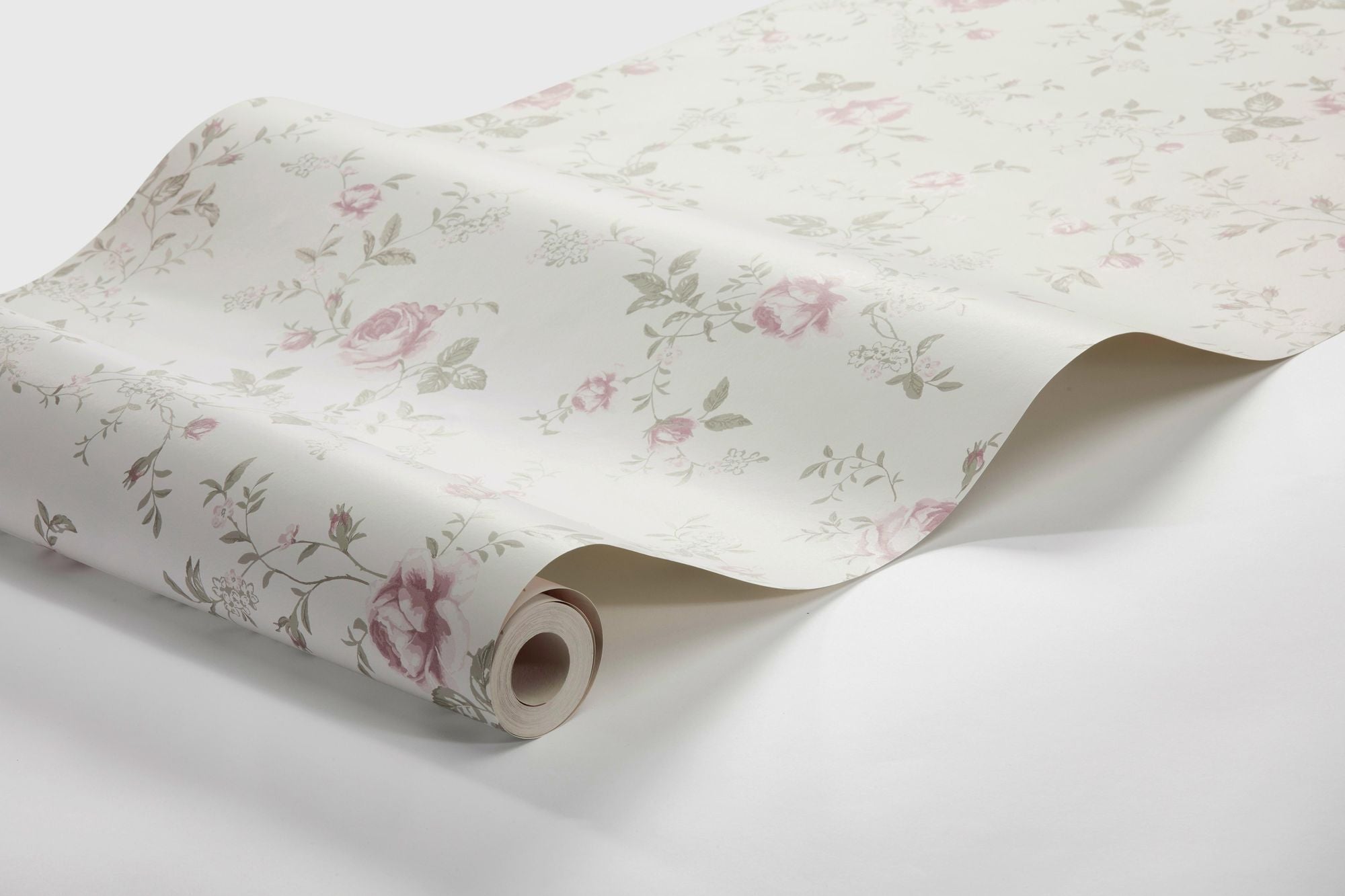 7464 Rose Garden White and Pink Wallpaper by Boråstapeter