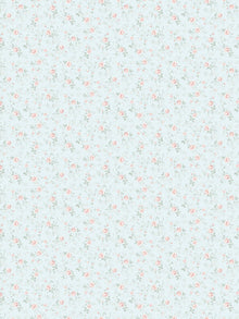 7465 Rose Garden Blue and Pink Wallpaper by Boråstapeter