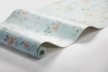 7465 Rose Garden Blue and Pink Wallpaper by Boråstapeter