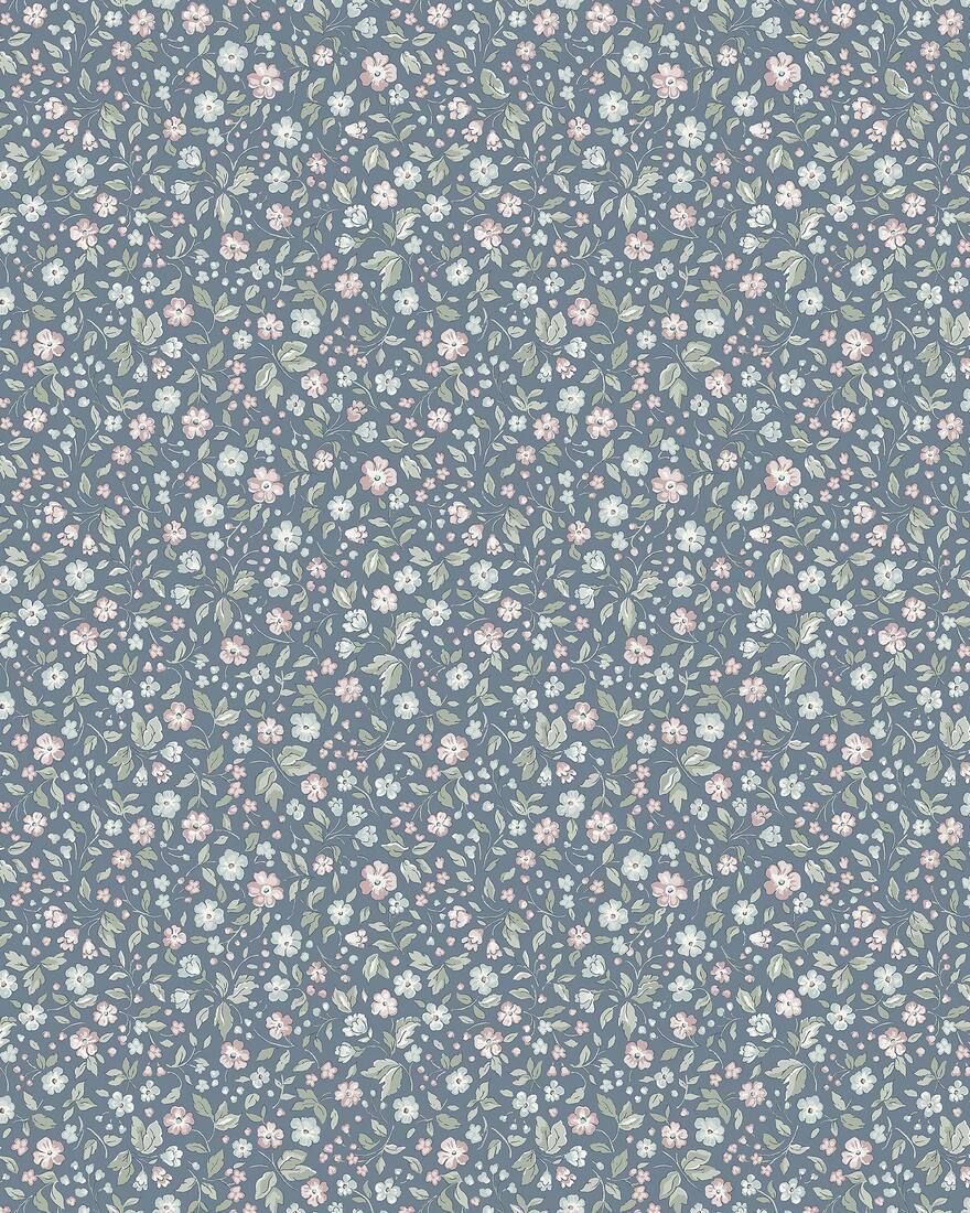 7466 Jasmine Blue and Multi Wallpaper by Boråstapeter