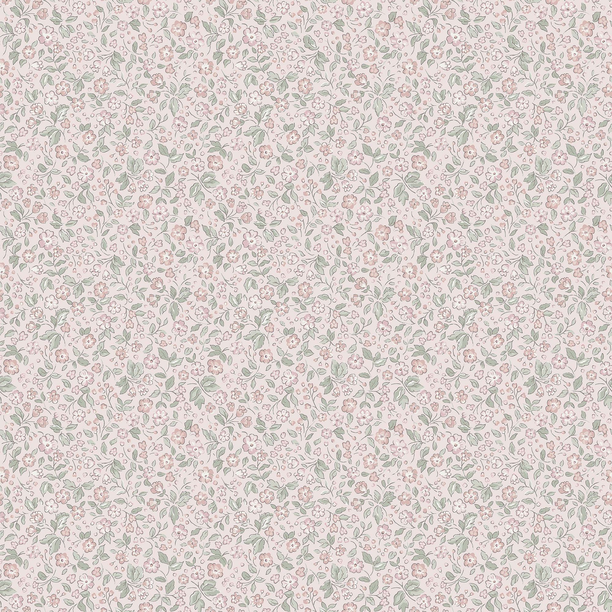 7467 Jasmine Pink and Green Wallpaper by Boråstapeter
