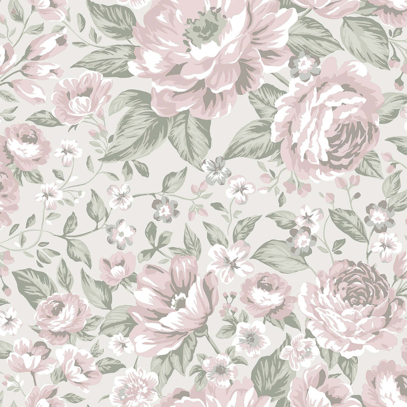 7469 Rosie Pink and Green Wallpaper by Boråstapeter