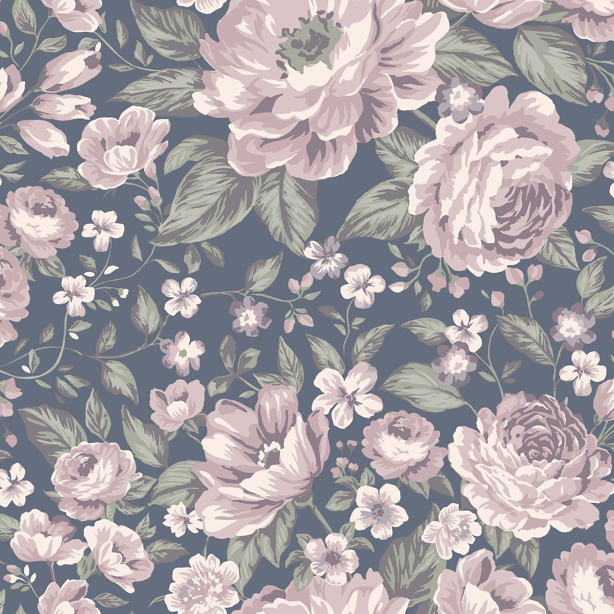7471 Rosie Blue and Multi Wallpaper by Boråstapeter