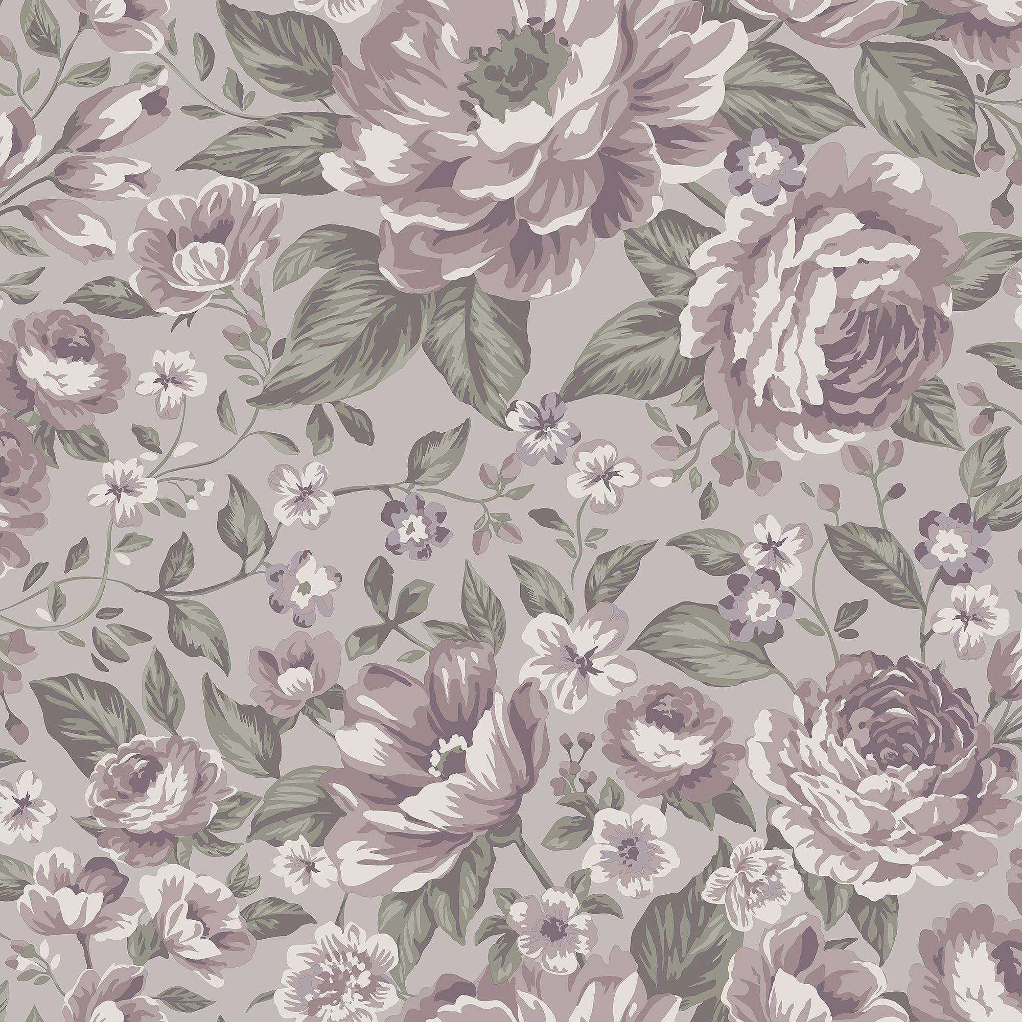 7472 Rosie Purple and Green Wallpaper by Boråstapeter