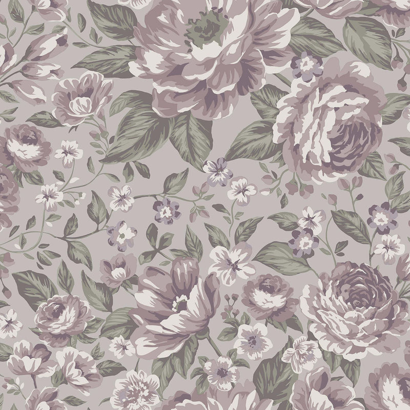 7472 Rosie Purple and Green Wallpaper by Boråstapeter