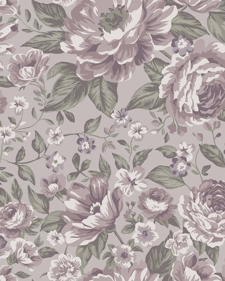 7472 Rosie Purple and Green Wallpaper by Boråstapeter