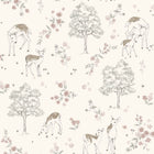 7473 Deer Love White and Pink Wallpaper by Boråstapeter