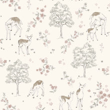 7473 Deer Love White and Pink Wallpaper by Boråstapeter