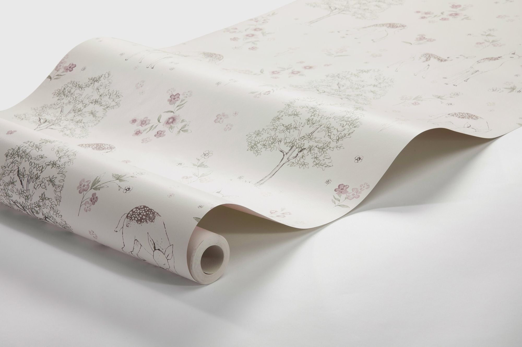 7473 Deer Love White and Pink Wallpaper by Boråstapeter