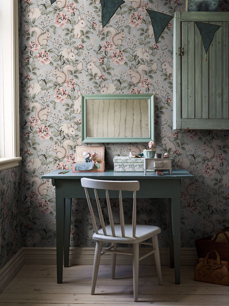 7474 Magic Forest Blue and Multi Wallpaper by Boråstapeter