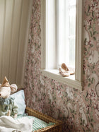 7476 Magic Forest Pink and Green Wallpaper by Boråstapeter