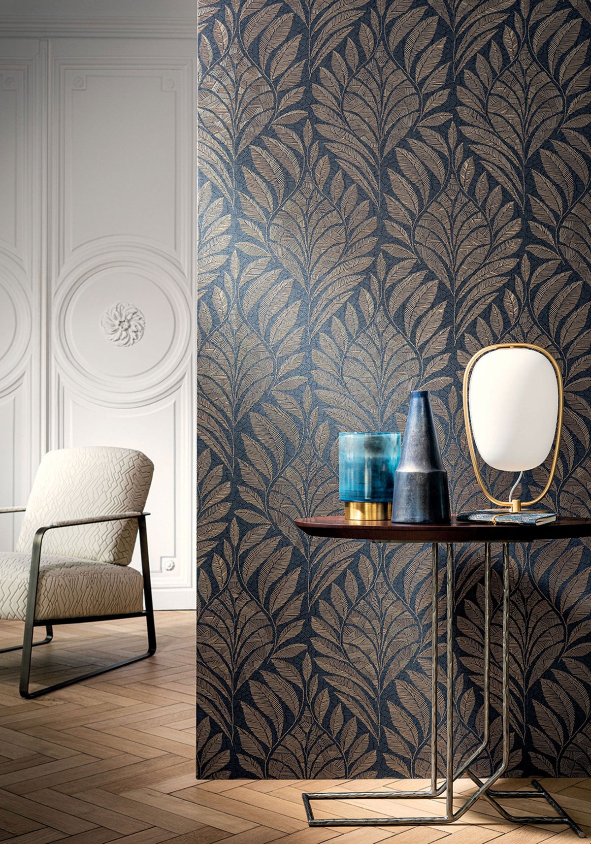Gustav Marine Wallpaper by Casamance