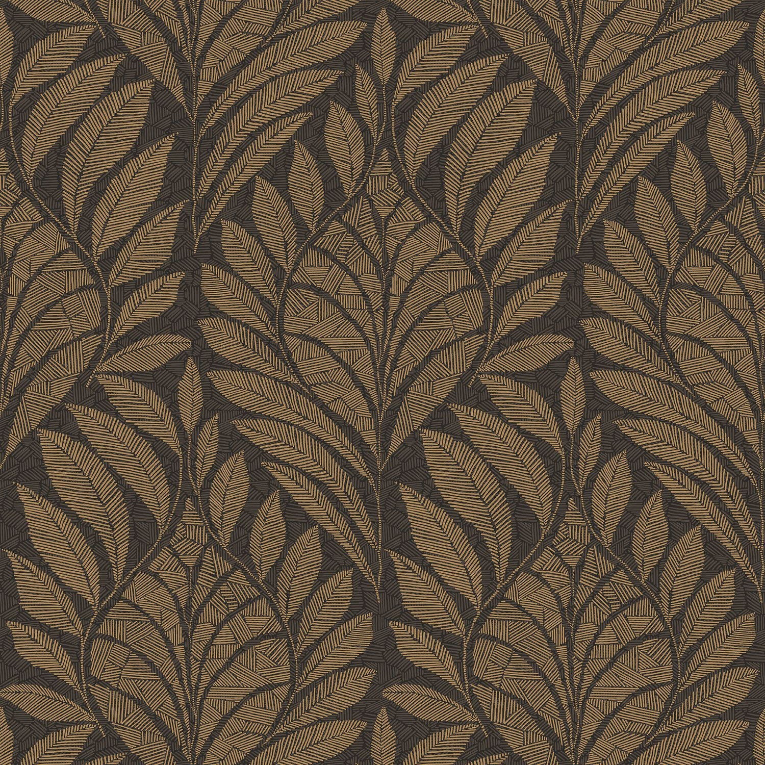 74772854 Gustav Anthracite/Doré Wallpaper by Casamance