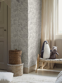 7478 Forest Friends White and Brown Wallpaper by Boråstapeter