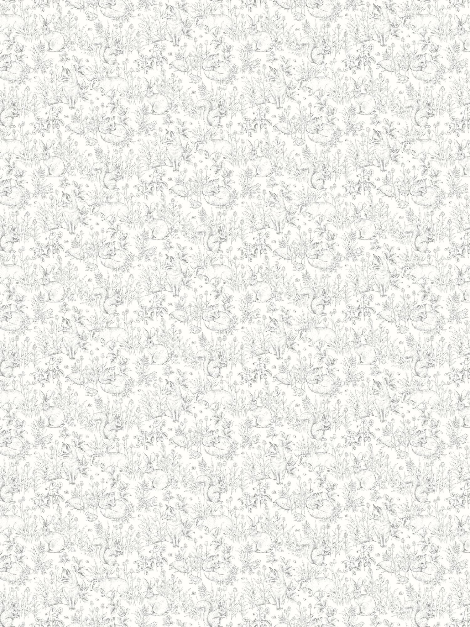 7478 Forest Friends White and Brown Wallpaper by Boråstapeter