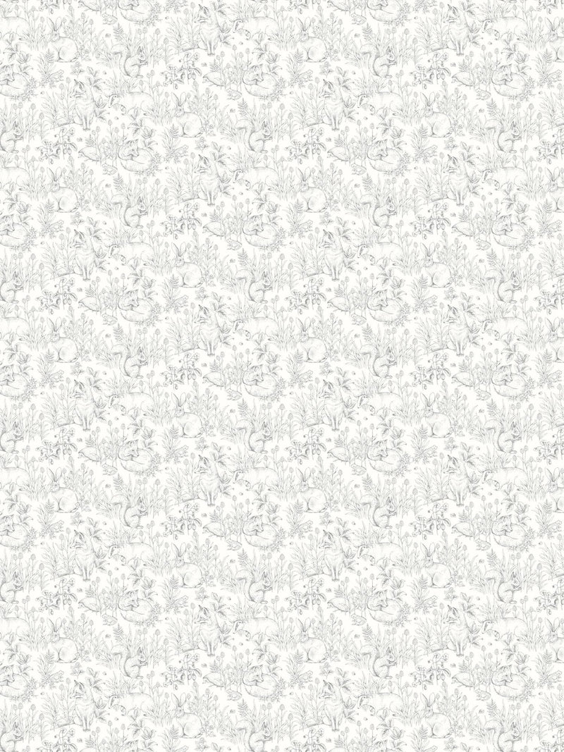 7478 Forest Friends White and Brown Wallpaper by Boråstapeter