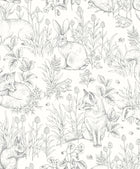 7478 Forest Friends White and Brown Wallpaper by Boråstapeter