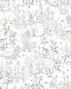 7478 Forest Friends White and Brown Wallpaper by Boråstapeter