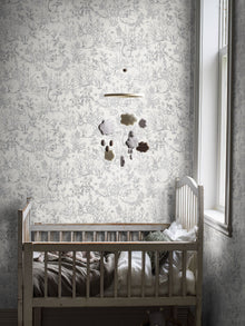 7478 Forest Friends White and Brown Wallpaper by Boråstapeter