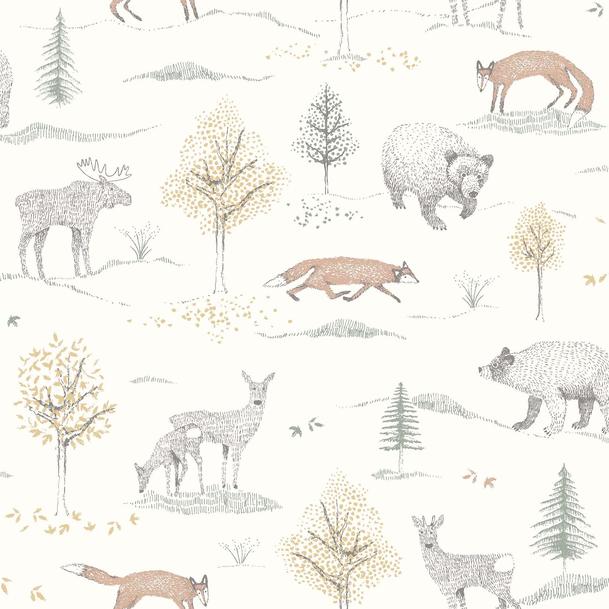 Up North White and Multi Newbie Wallpaper Wallpaper by Boråstapeter