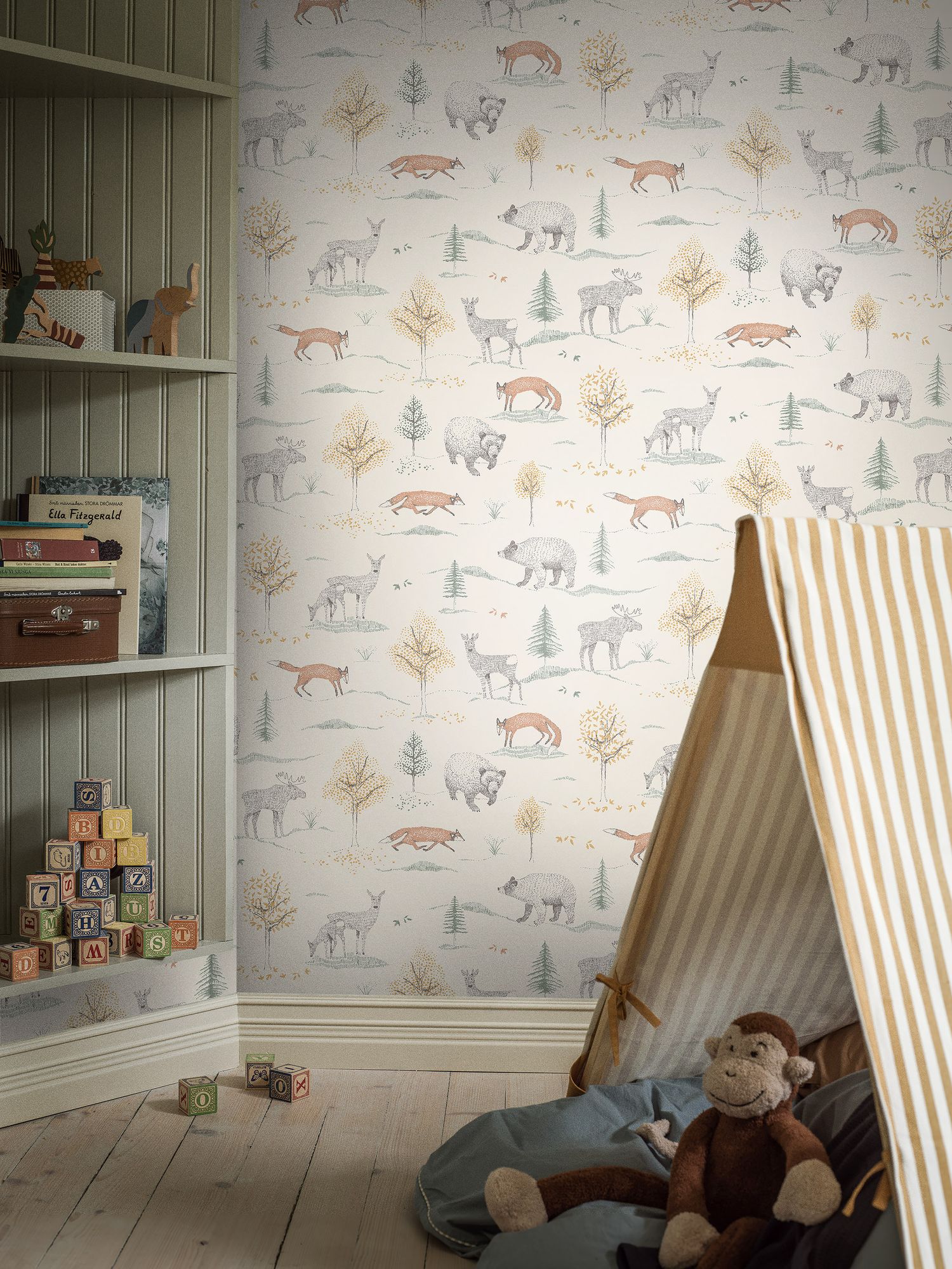 Up North White and Multi Newbie Wallpaper Wallpaper by Boråstapeter
