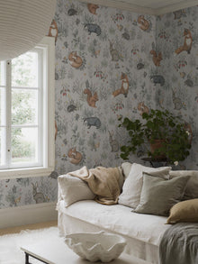 7480 Forest Friends Mural Multi Wallpaper by Boråstapeter