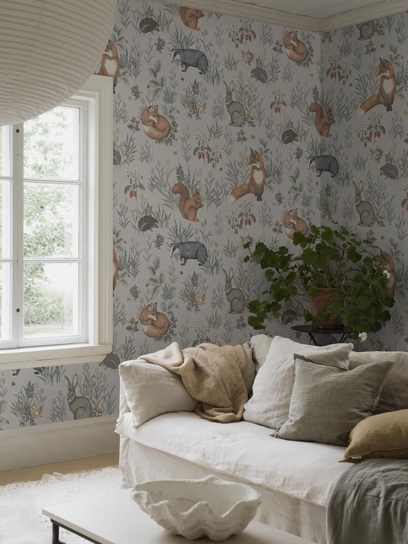 7480 Forest Friends Mural Multi Wallpaper by Boråstapeter