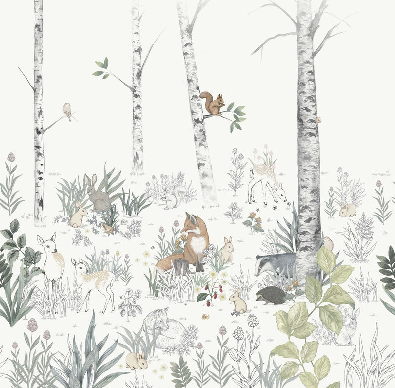 Magic Forest Mural Multi Newbie Wallpaper Wallpaper by Boråstapeter