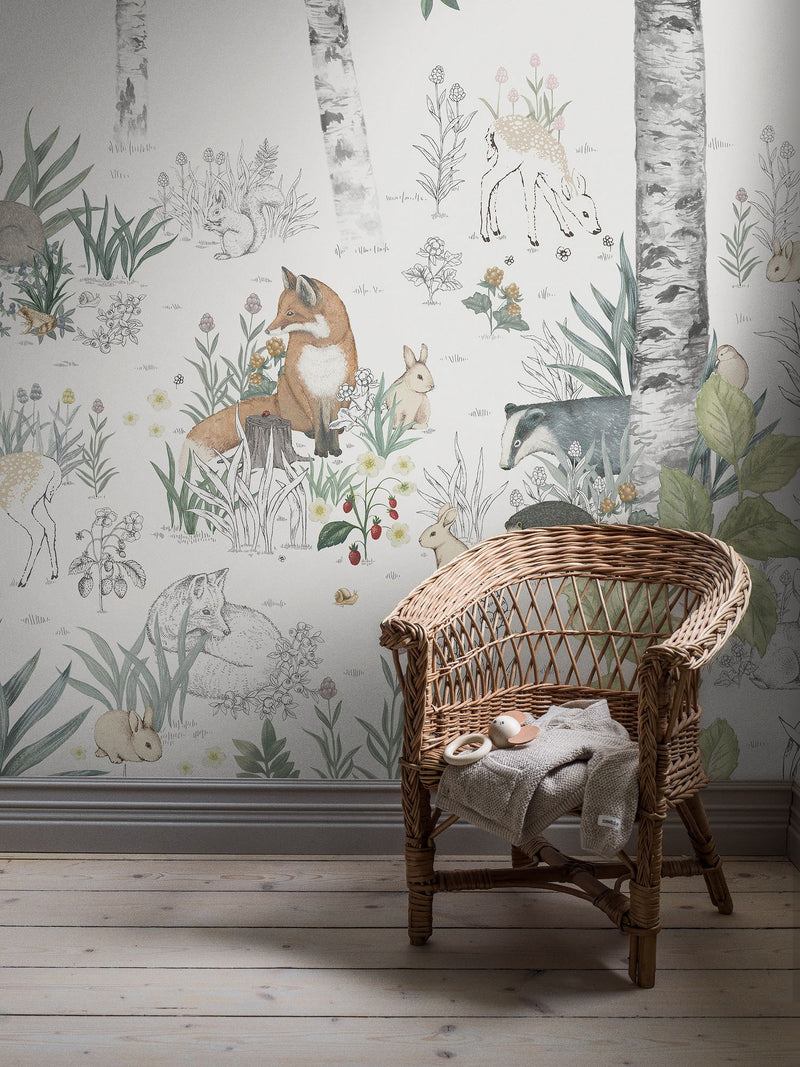 Magic Forest Mural Multi Newbie Wallpaper Wallpaper by Boråstapeter