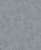 Forest Friends Blue Newbie Wallpaper Wallpaper by Boråstapeter