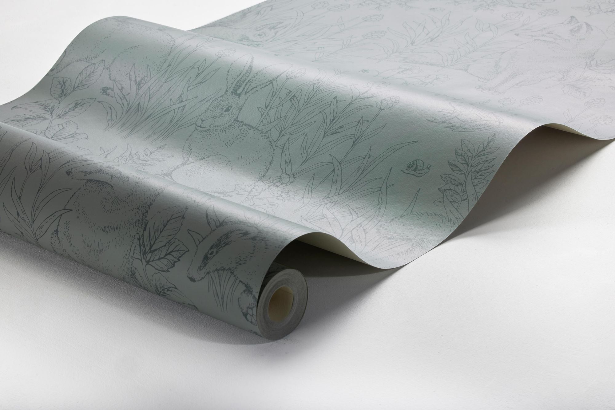 Forest Friends Blue Newbie Wallpaper Wallpaper by Boråstapeter