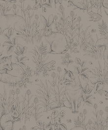 7487 Forest Friends Brown Wallpaper by Boråstapeter