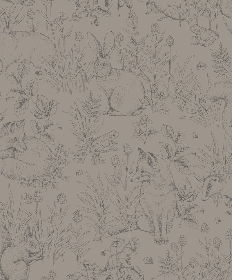 7487 Forest Friends Brown Wallpaper by Boråstapeter