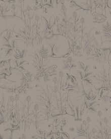 7487 Forest Friends Brown Wallpaper by Boråstapeter