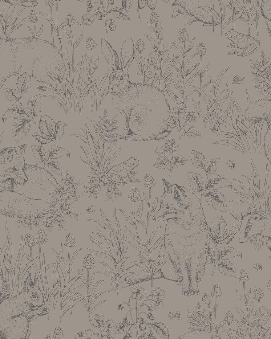 7487 Forest Friends Brown Wallpaper by Boråstapeter